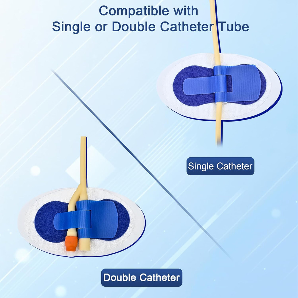 Foley Catheter Stabilization Device, Self Adhesive 10 Pack, Blue