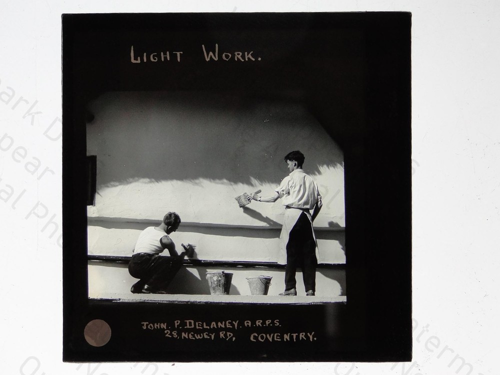 Painters Decorating Wall Light Work Lantern Slide John Delaney Coventry c1950s