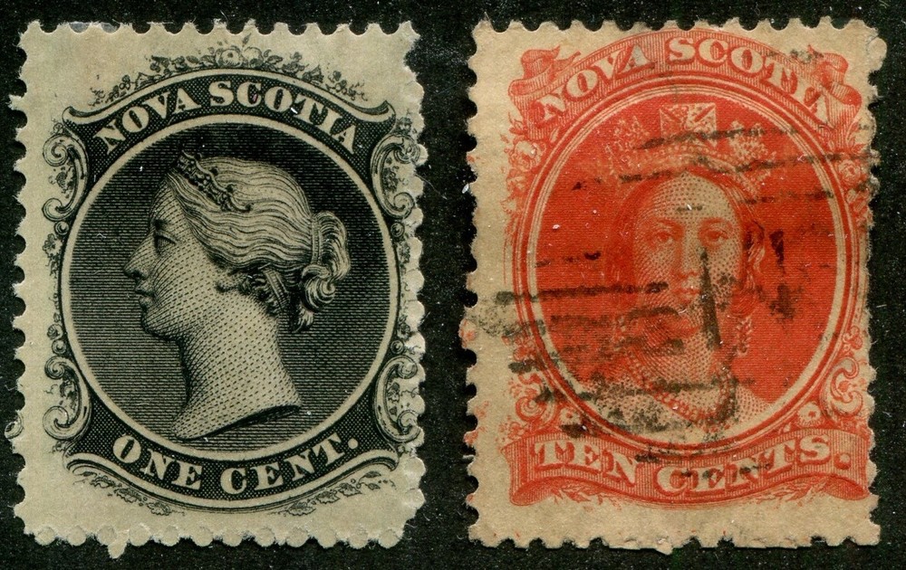 Nova Scotia #8 Mint, #12 Used