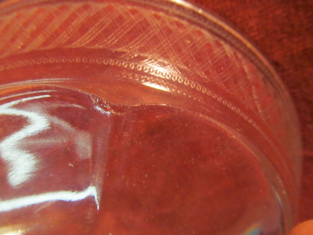 6" EAPG ETCHED BOWL WITH SINE WAVE PATTERNS
