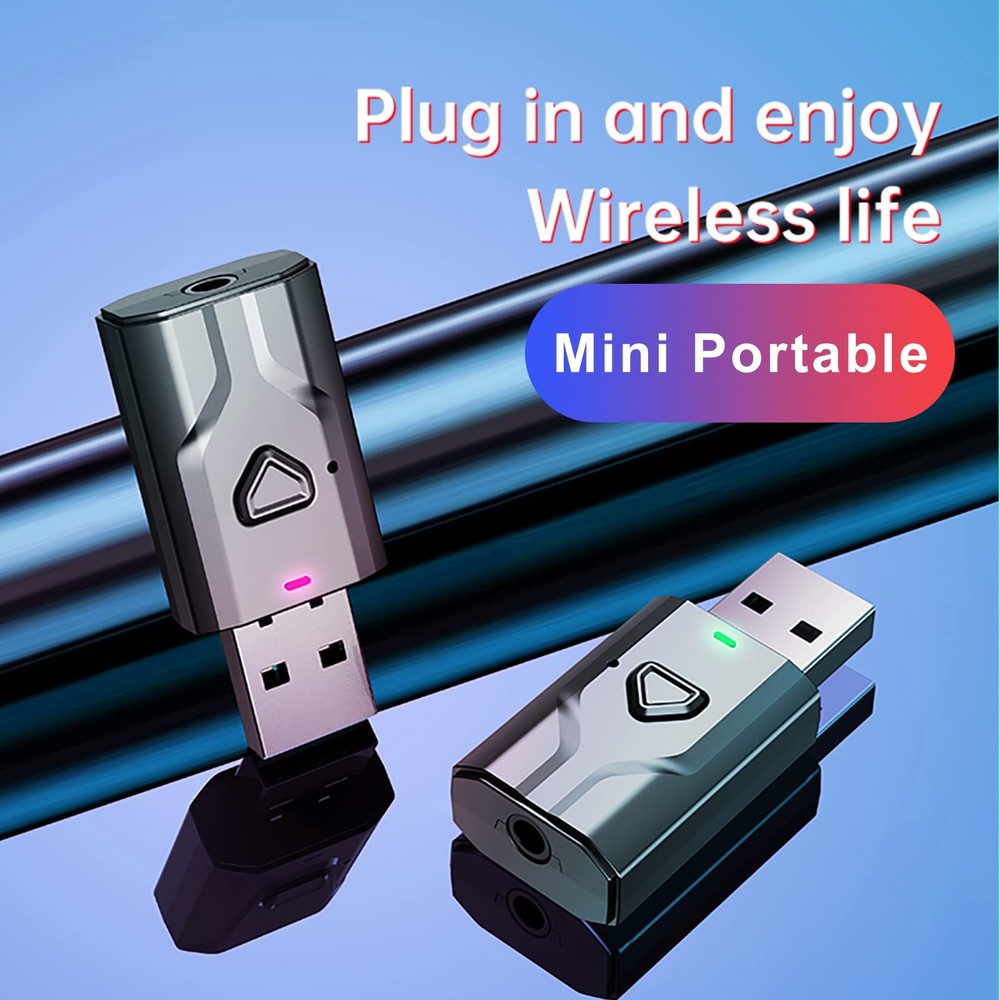 USB Bluetooth 5.0 Transmitter Receiver, 2-in-1 Wireless Audio Adapter, 3.5mm ...