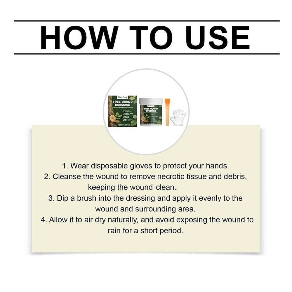 Tree Wound CarePaste 100g, Pruning Sealant & Grafting withBrush Protector E3N2