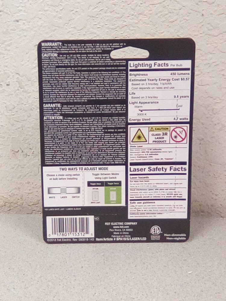 Feit Electric Green Laser Bulb 4.7W BPA19