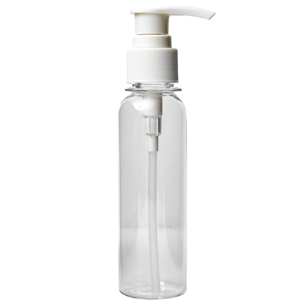 4 oz Clear PET Cosmo Plastic Bottle with White Pump Top (3 Pack)