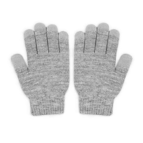 Digits Winter Touchscreen Gloves, Warm Knit Gloves with 4 Medium Light Gray