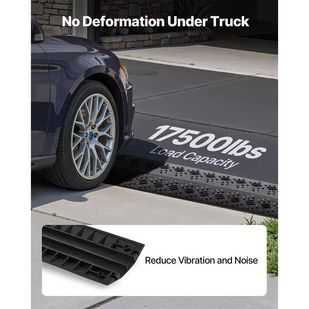 Drop over Cable Protector, 17,500 Lbs. /Axle Load Capacity, Durable Cable and Ho
