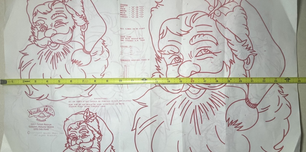 1989 Needle Magic Classic Santa Claus Reuseable Crafting Pattern & Instructions