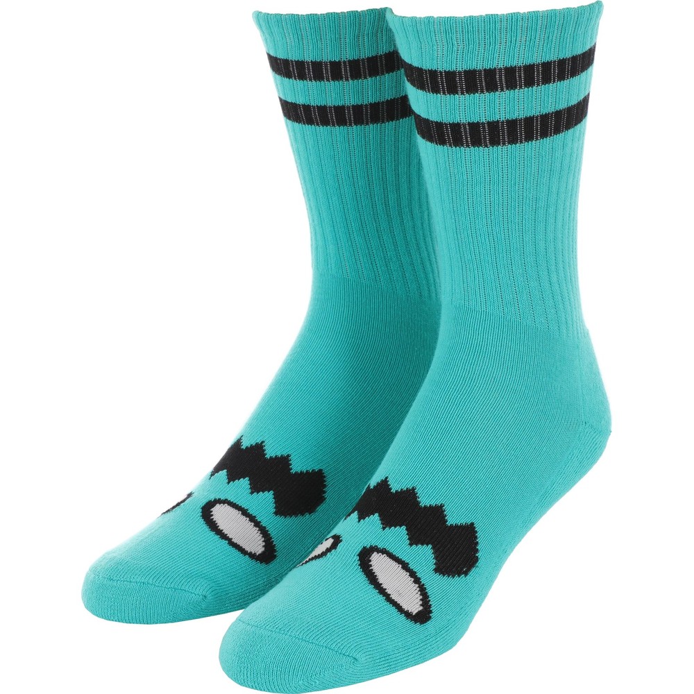 Toy Machine Skateboard Socks Monster Face Green Crew Pair