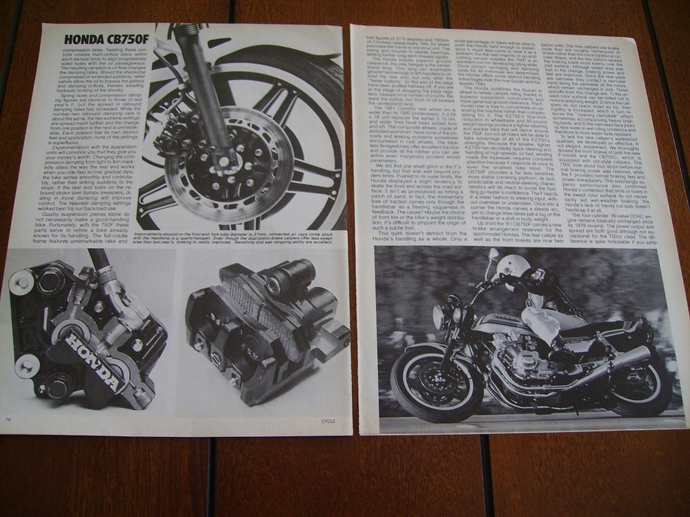 1981 HONDA CB750F ***ORIGINAL ARTICLE / SPECIFICATIONS*** CB-750