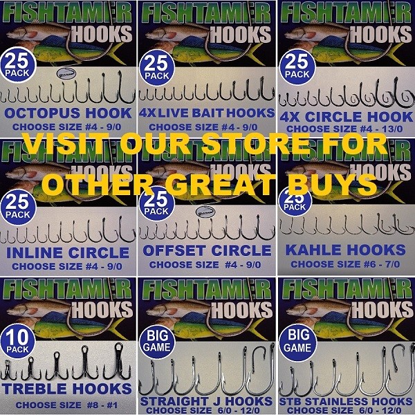 4X Circle Hooks FISH TAMER Pro Pack - Super Sharp - Sizes #4 - 13/0 (25pk)