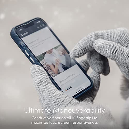 Digits Winter Touchscreen Gloves, Warm Knit Gloves with 4 Medium Light Gray