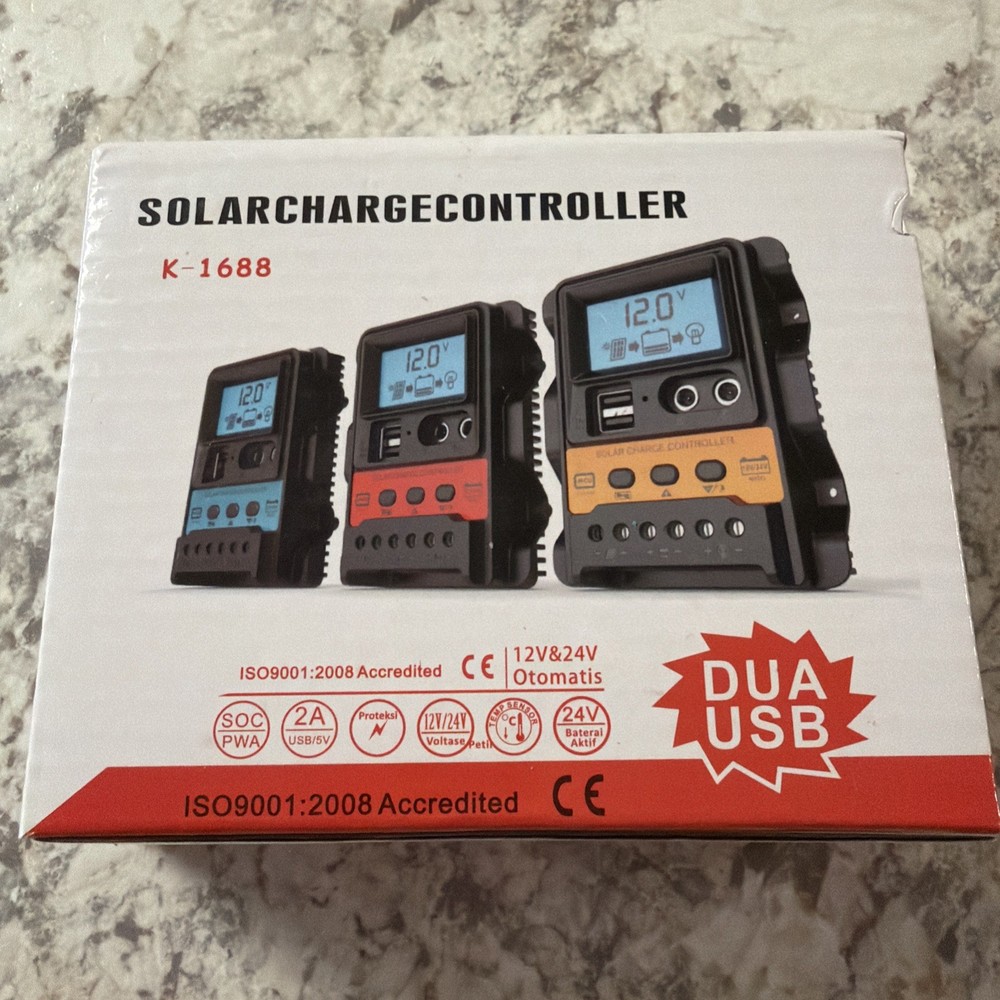 K-1688 Solar Charge Controller 12V/24V Off-Grid Power System, Efficient