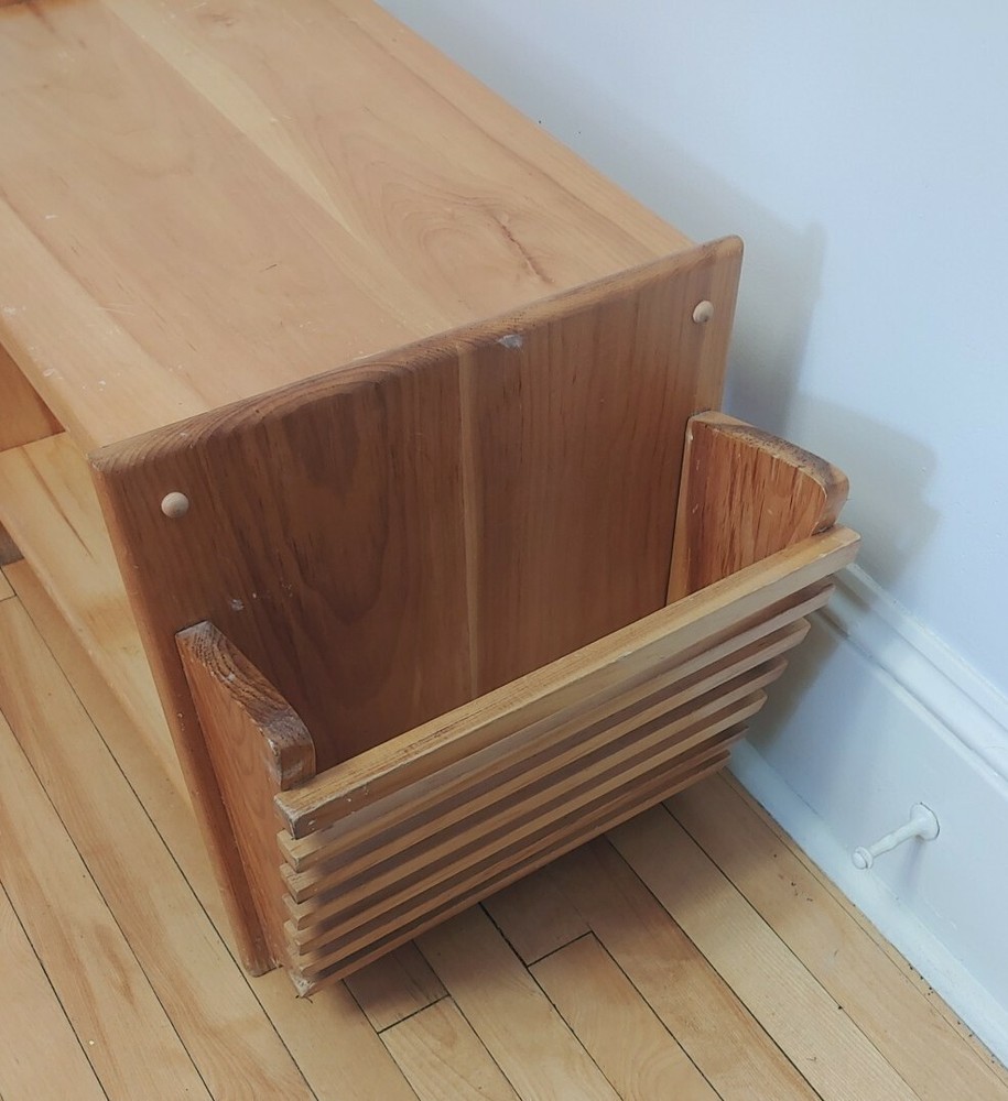 Solid Wood Handmade Magazine Rack Side Table Unique Rare