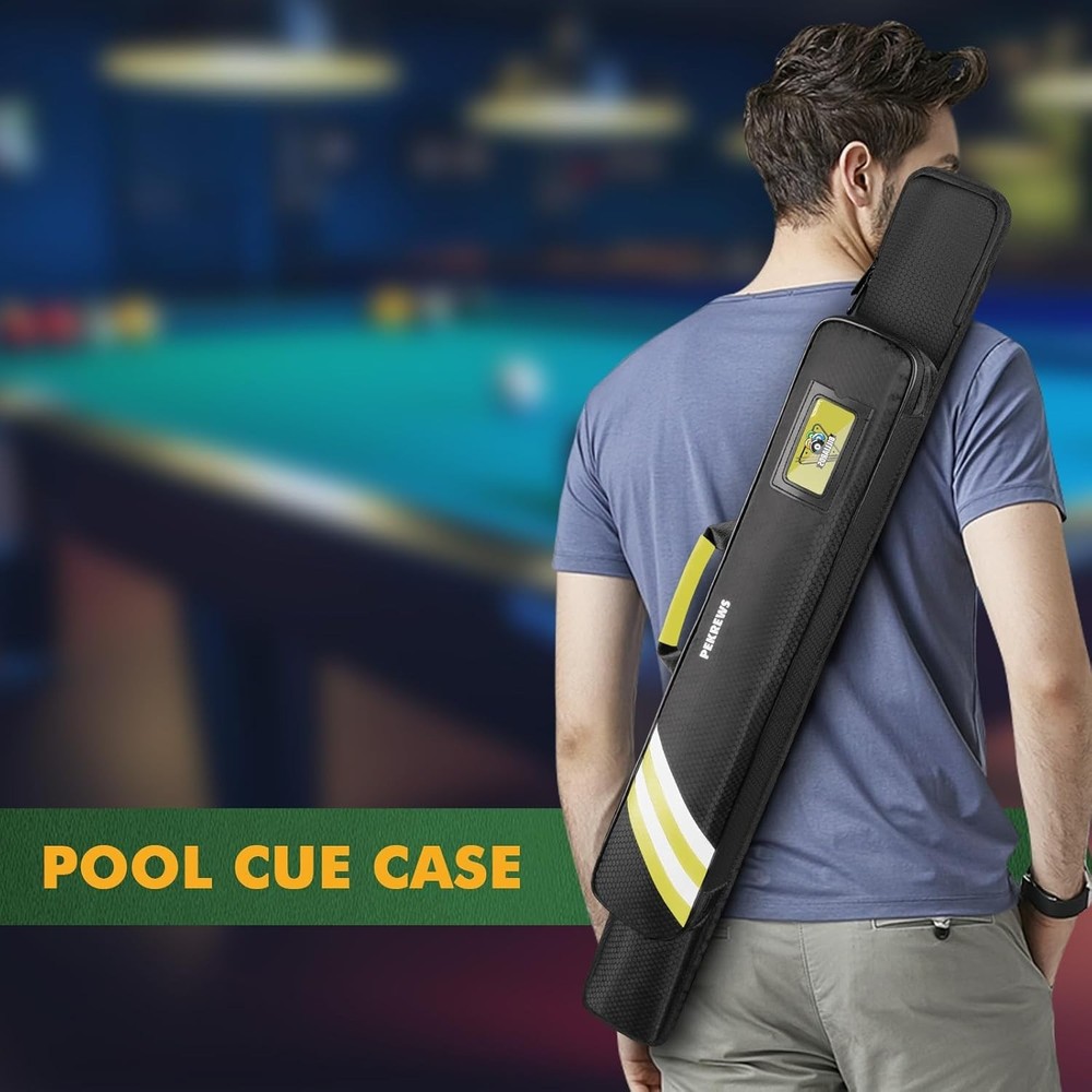 Waterproof Billiard Cue Bag - Stylish 1x1 Case with Multiple Storage Pockets