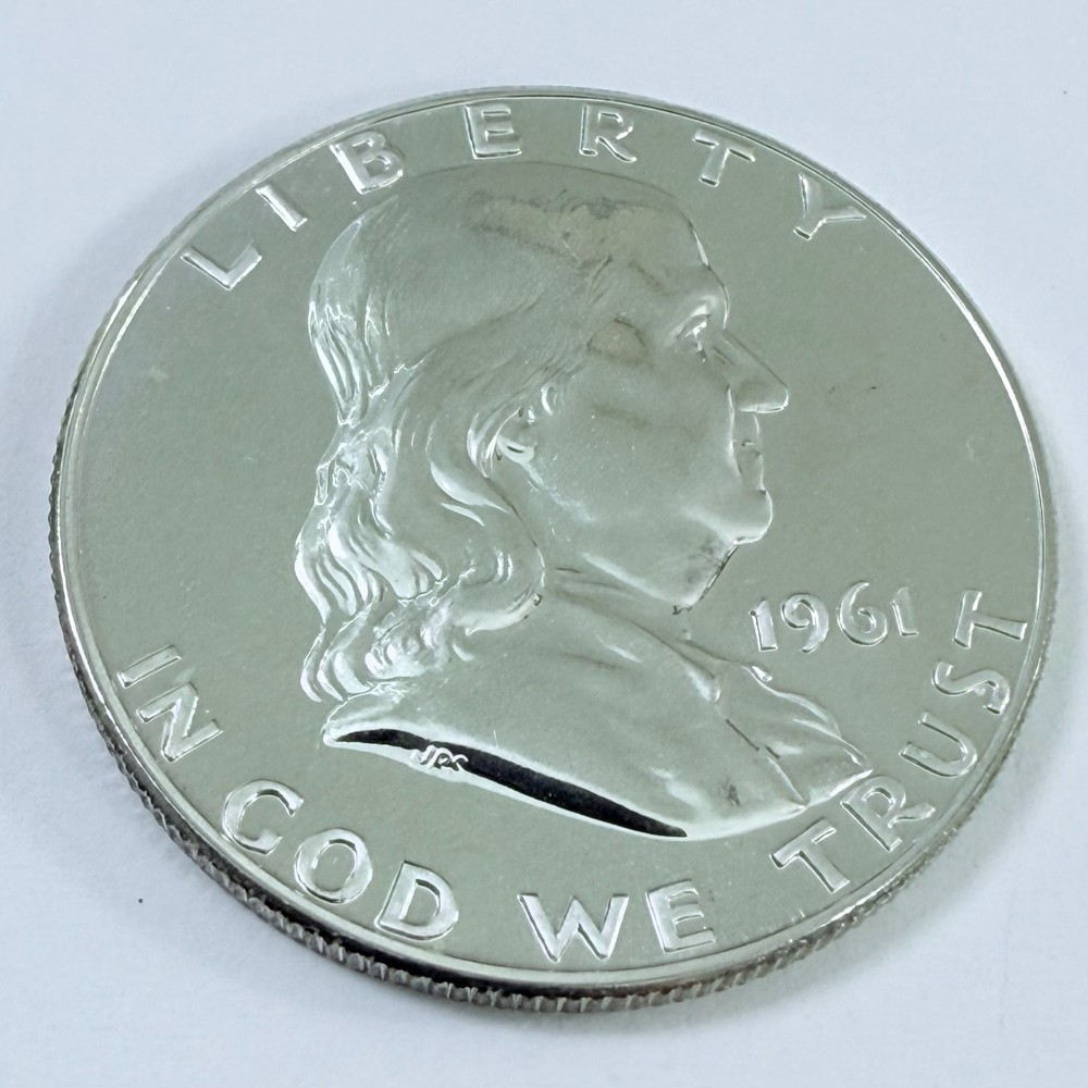 1961 Proof Franklin Half Dollar 90% Silver MS MINT STATE DETAILS #7996