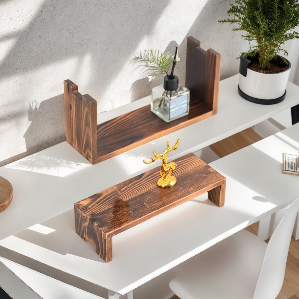 Wooden Risers For Table Display Wooden Cupcake Stand Rectangular Dessert