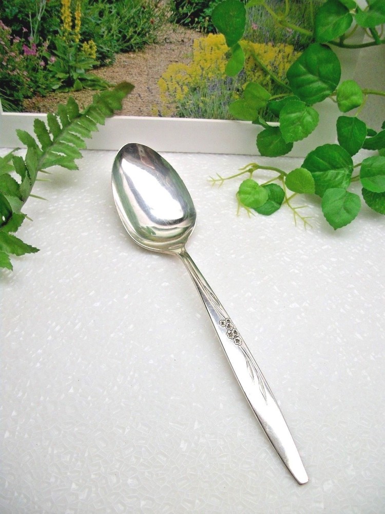 Oneida Community Silverplate   ENCHANTMENT  Gentle Rose  Solid Serving Spoon