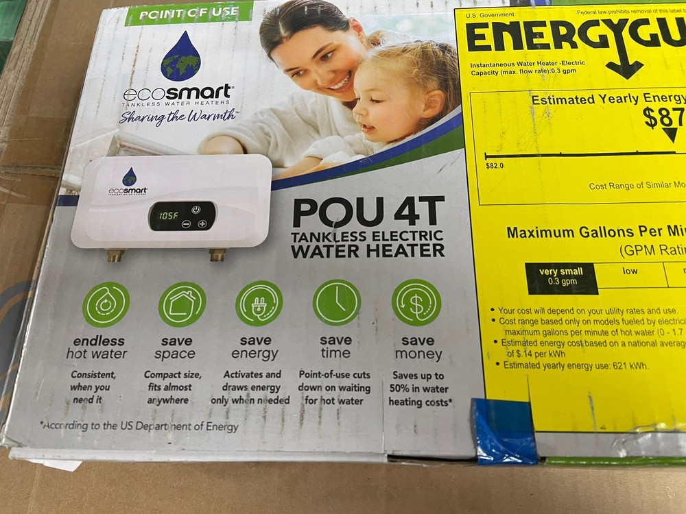 EcoSMART 120V 3.5kW Point-of-Use Tankless Electric Water Heater POU-4T EcoSMART