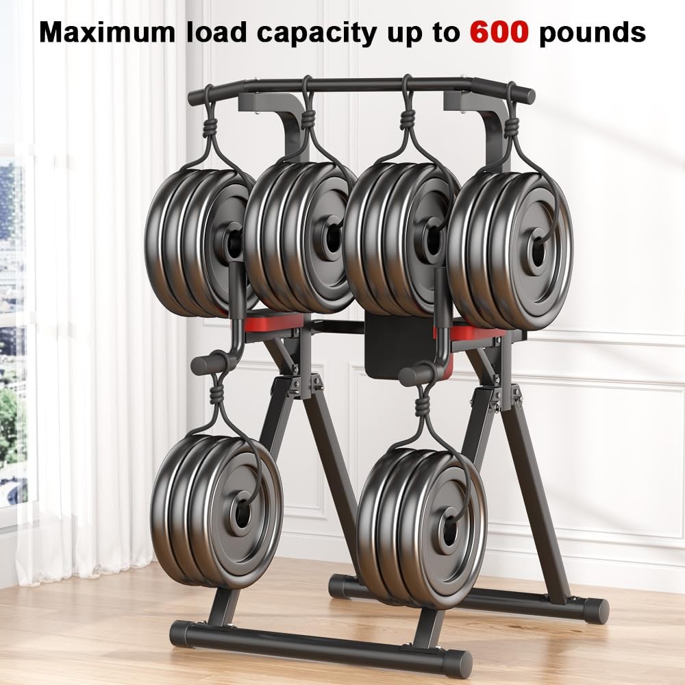 Foldable Power Tower, Adjustable Multifunction Pull Up Bar Tower Station, Pul...