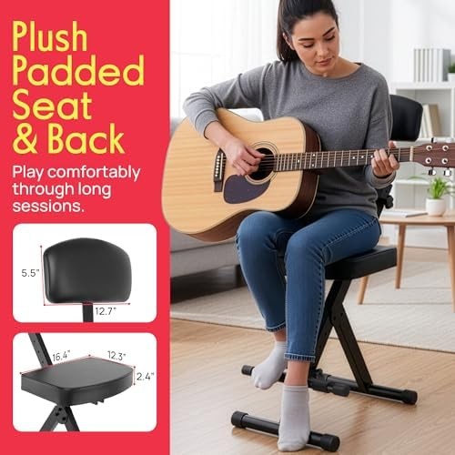 Foldable Drum Throne Stool with Backrest