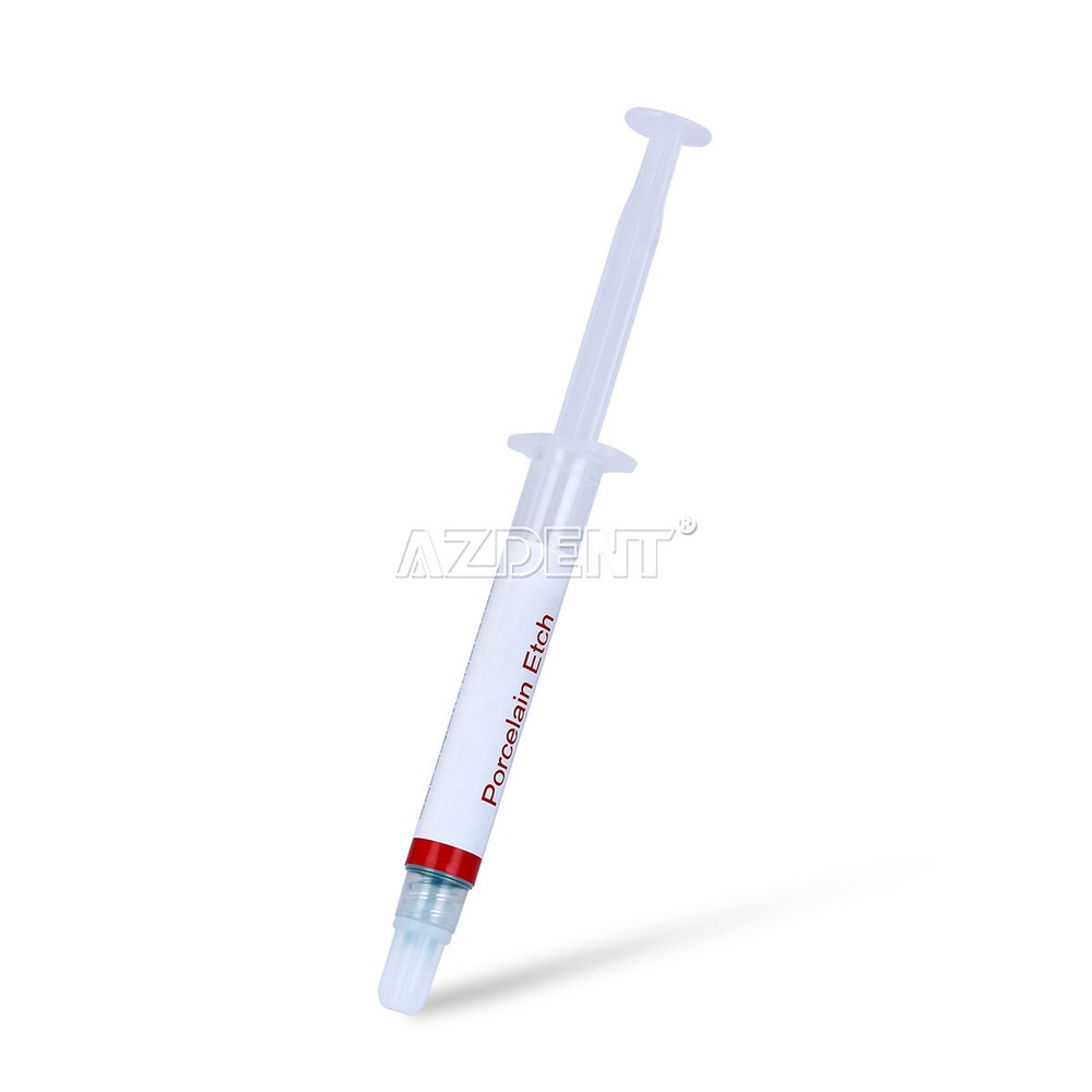 Dentex Porcelain Etch Gel 9.5% Hydrofluoric Acid Etchant 2.5 ml/syringe &Tips
