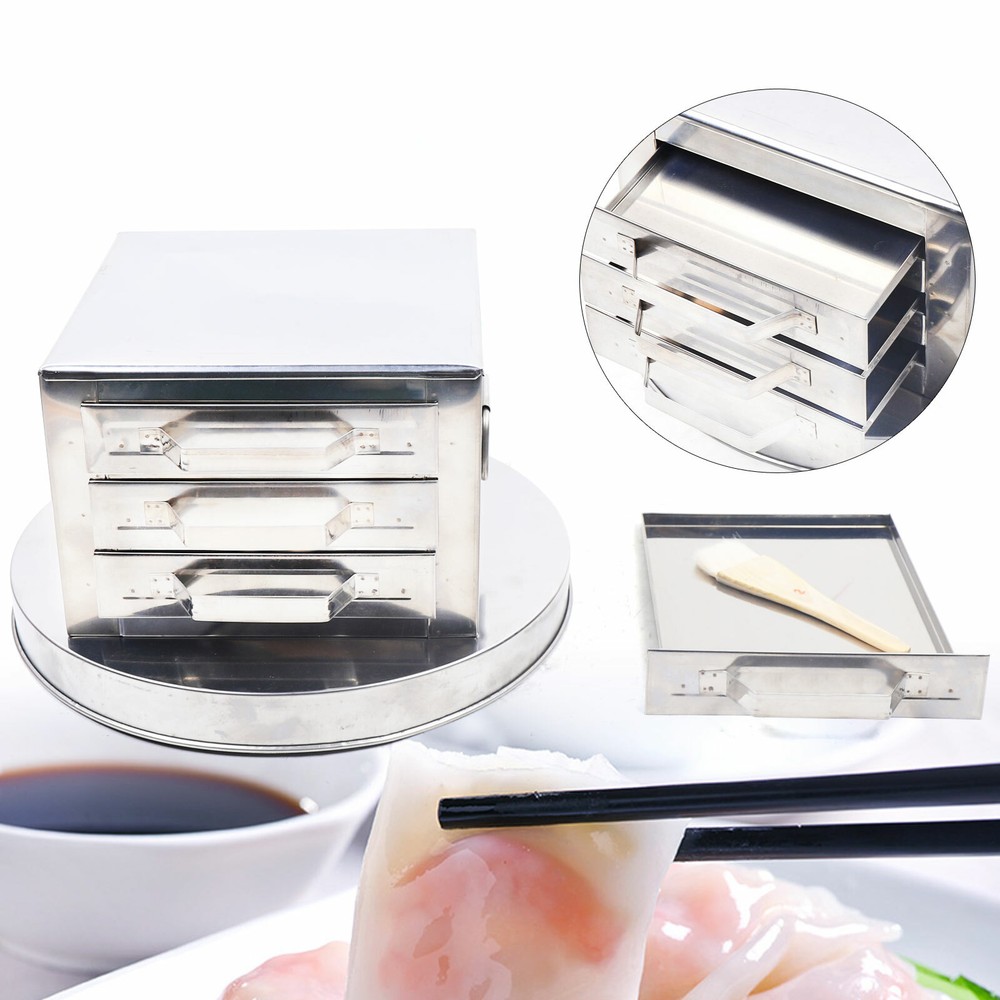 Rice Roll Steamer 2/3 drawers DIY Multi-function Rice Noodle Roll Steaming Machi