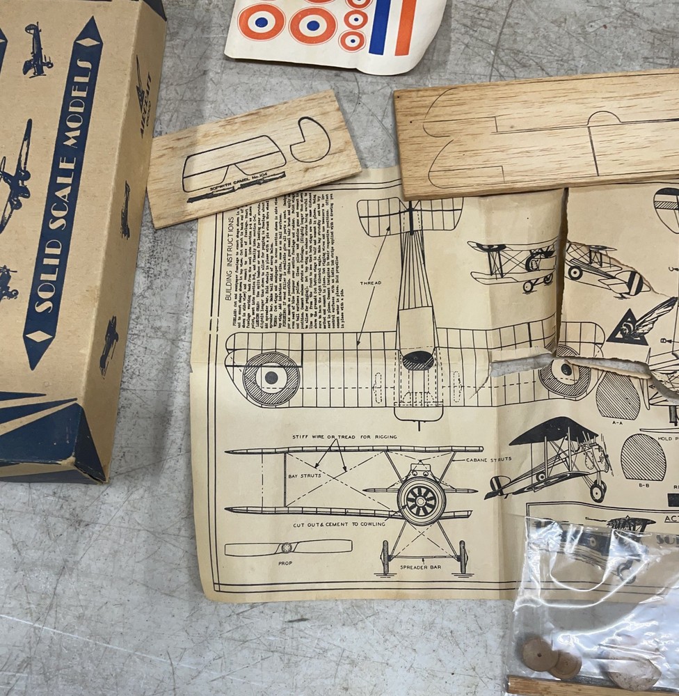 Vintage solid wood airplane kit Sopwith Camel