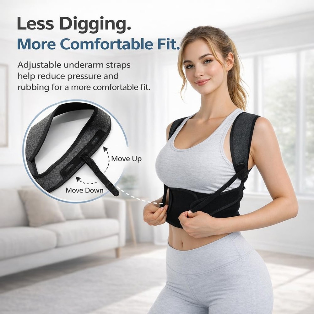 Posture Corrector for Women, Adjustable Upper-Back Brace for Shoulder & Upper...