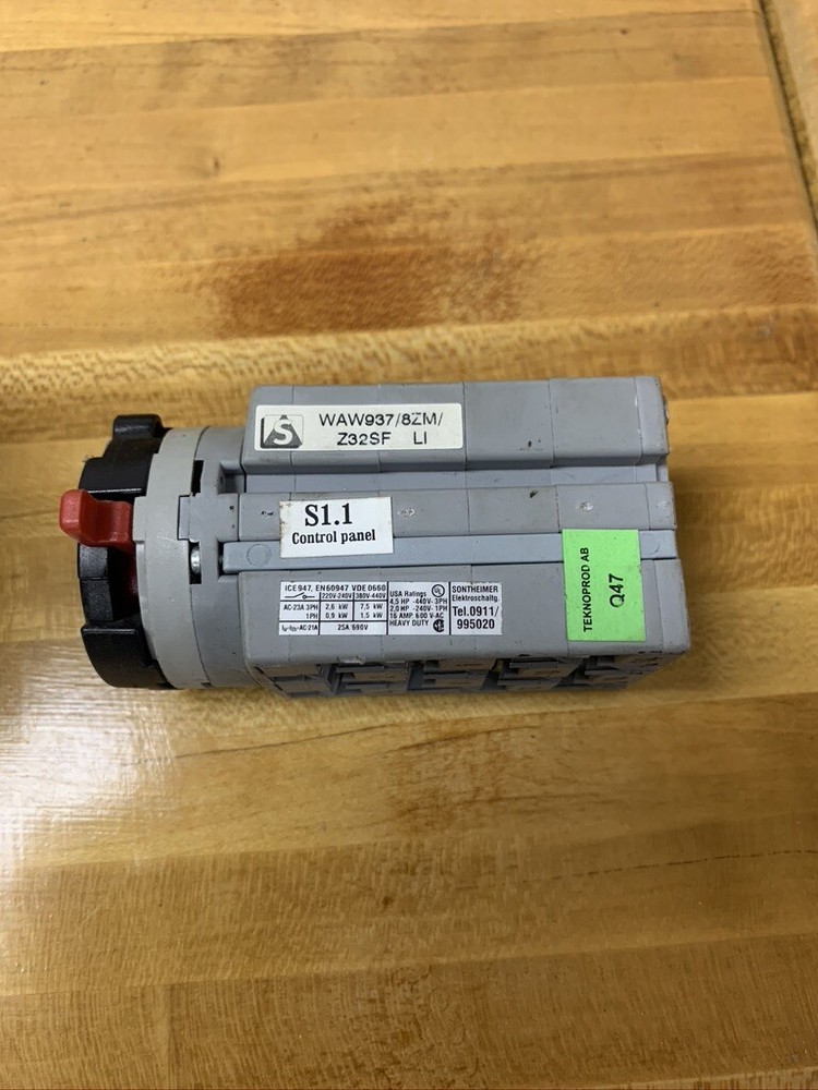 ABB SONTHEIMER WAW937/8ZM KEY LOAD SWITCH   B200