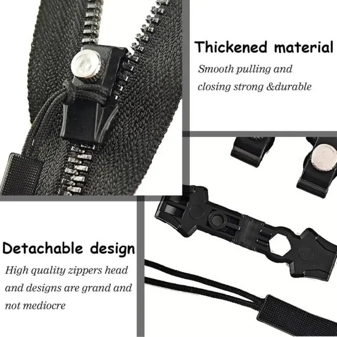 6-Pack(2*Large, 2*Medium, 2*Small) Universal Zipper RepairTool Adjustable zipper