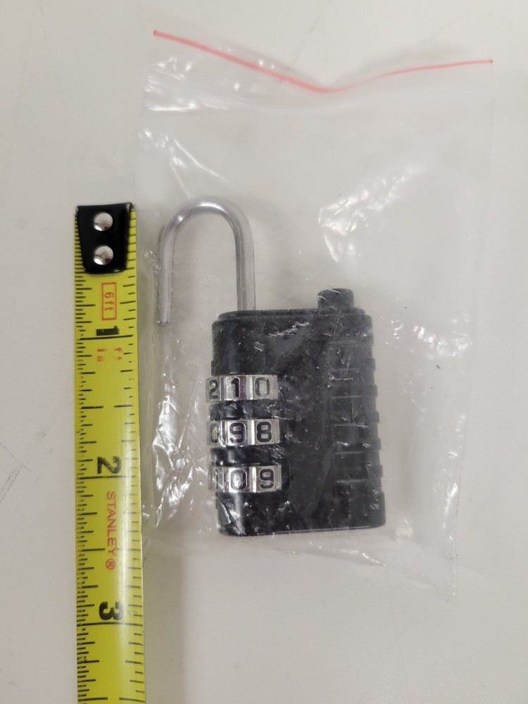 Delswin Black 3-Digit Combination Padlock 1.5"