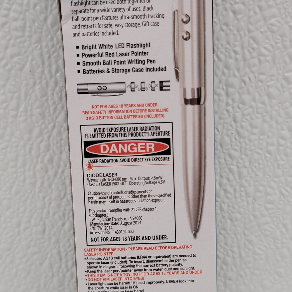 3-Function LED Flashlight Laser Pen Combo Home Office - Tradewinds Products