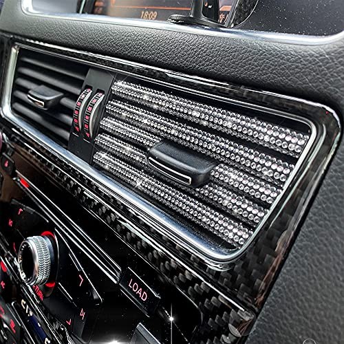 10PCS Bling Car Air Conditioner Vent Outlet Trim Decoration Strips,Shiny White