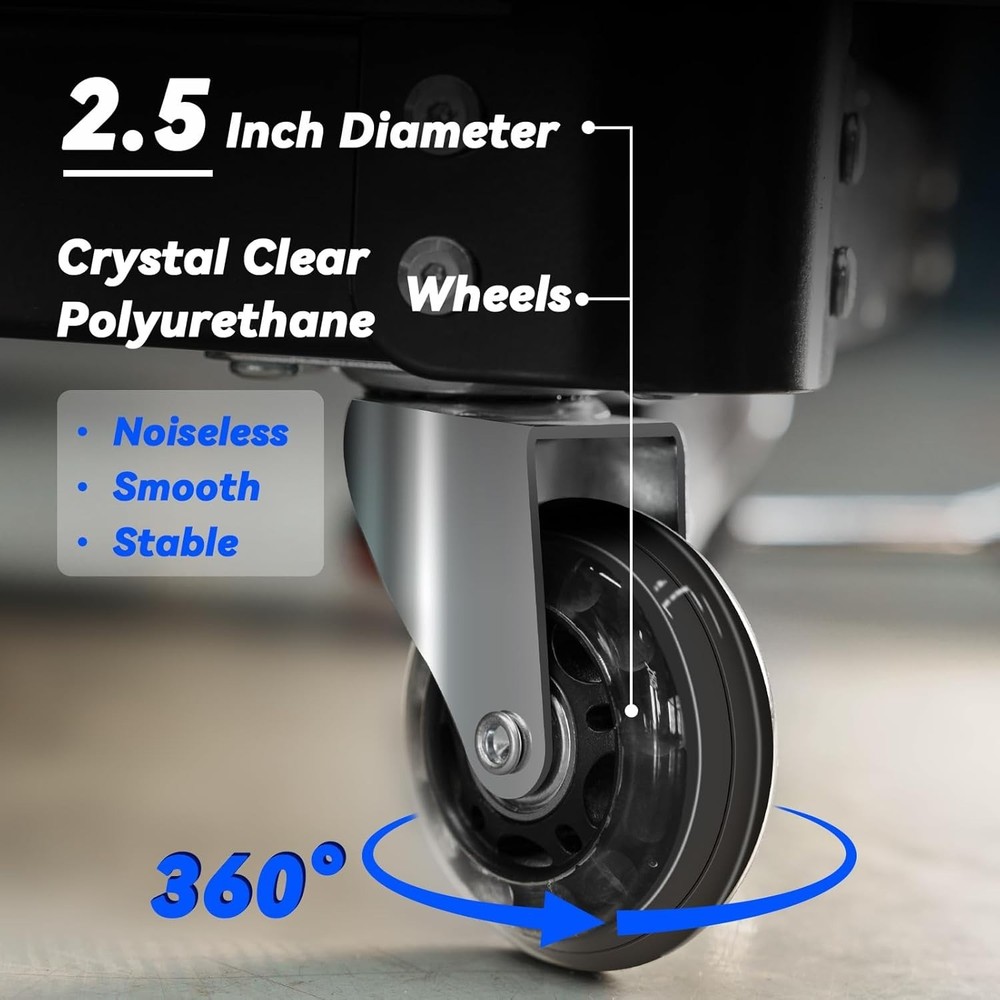 Comfort & Mobility: Rolling Workshop Stool with Extra Storage - 330 LBS Capacity