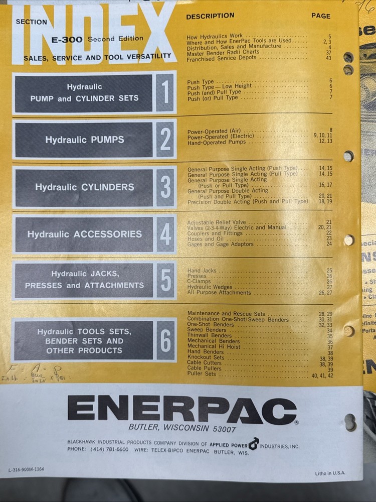Vintage Blackhawk Tools Enerpac Catalog 🇺🇸 Excellent