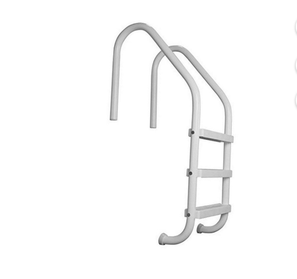 SAFTRON 3-Step In Ground Swimming Pool Ladder- White