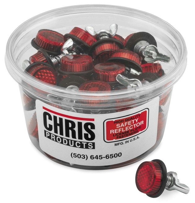 Chris Products License Plate Reflectors Red 40-Pack