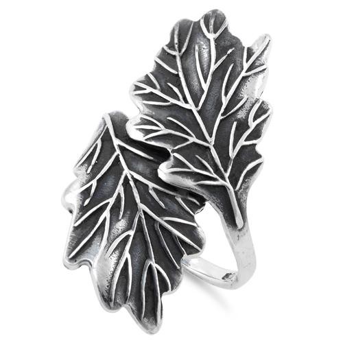 925 Sterling Silver Hugging Leaves Ring