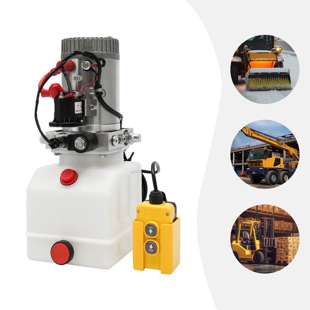 Electric Hydraulic Pump 12V, Compact Power Unit with Remote Control