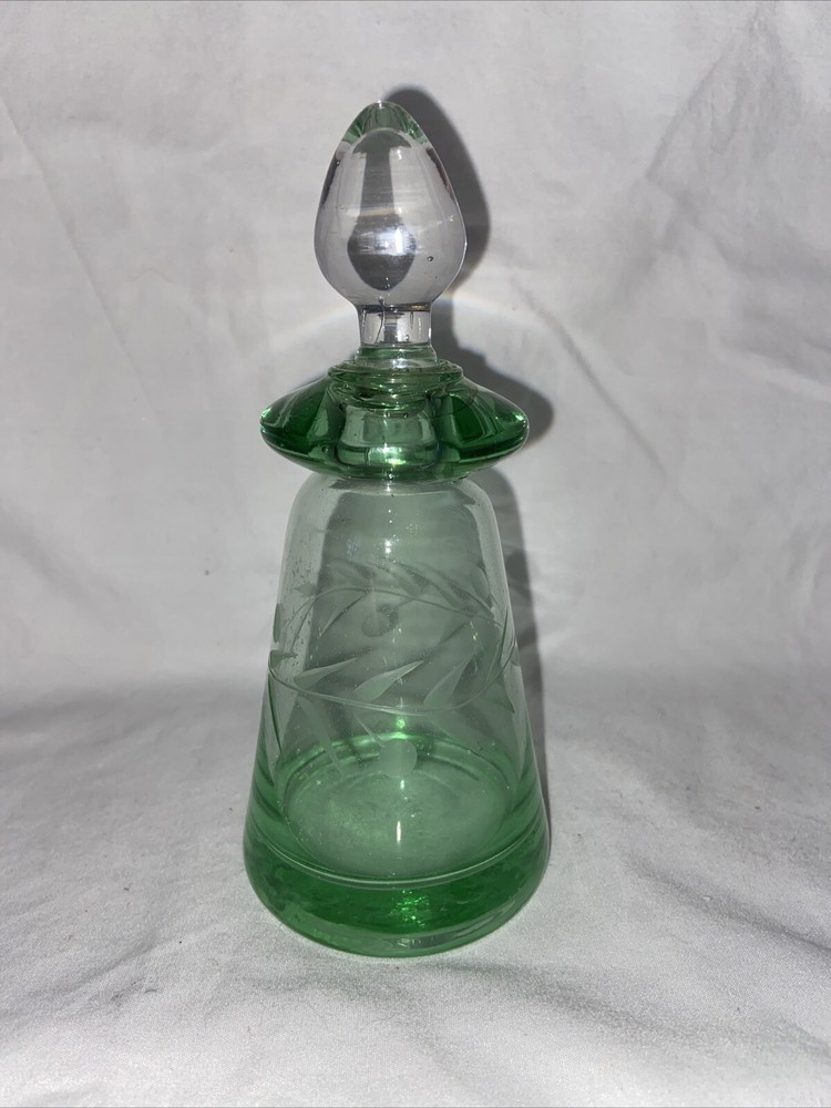 Vintage Green Perfume Jar Decanter