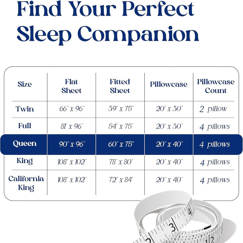 Extra Deep Pocket Queen Size Sheets 4/6 pcs BreathableCooling Bamboo Bed Sheet