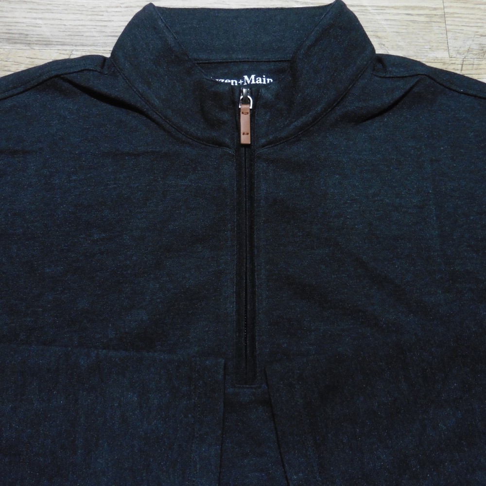 MIZZEN + MAIN Mens M MEDIUM PULLOVER KPI QUARTER ZIP BLACK PERFORMANCE GOLF