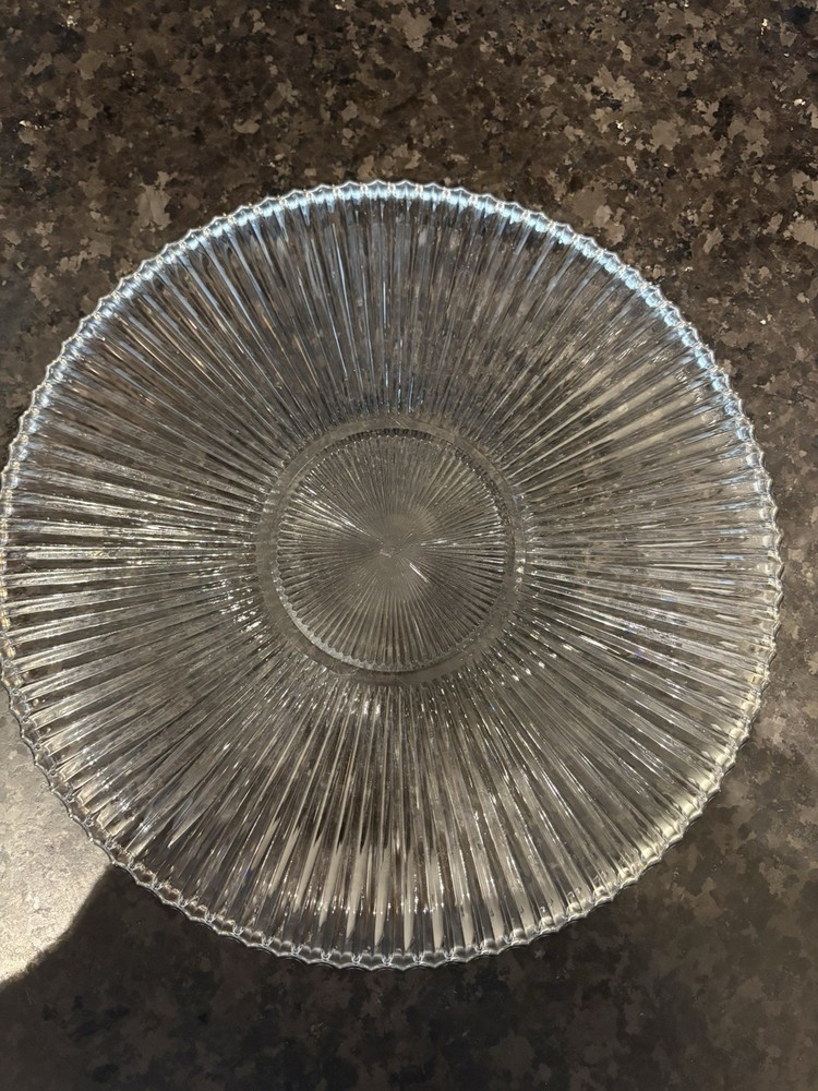 Vintage Glass Water Pitcher With Tray