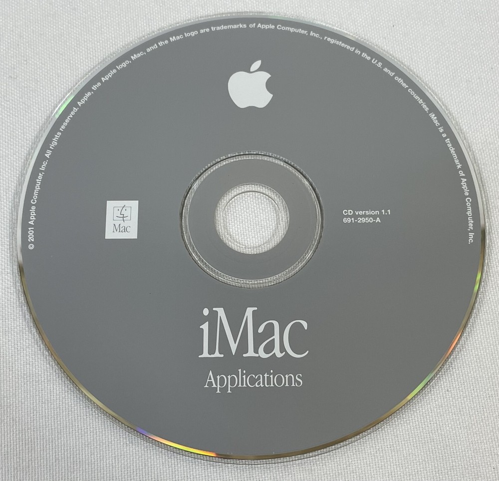 Vintage 2001 Apple iMac Applications CD-ROM Macintosh Mac DISC ONLY Version 1.1
