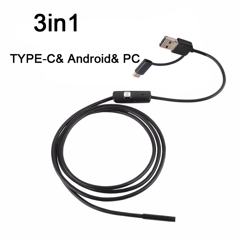 1080P Semi-Rigid USB Type-C Endoscope Inspection Camera for Android & Windows US