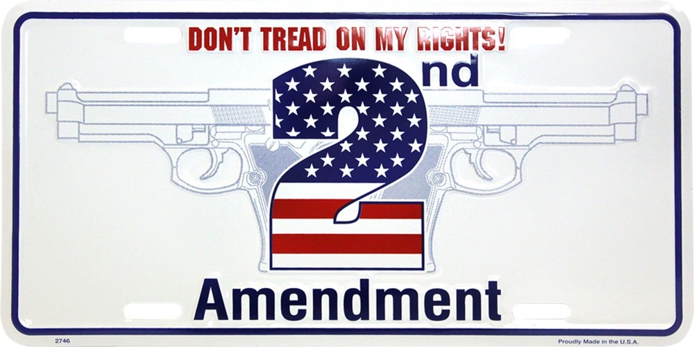 Don't Tread on My Rights 2nd Amendment License Plate