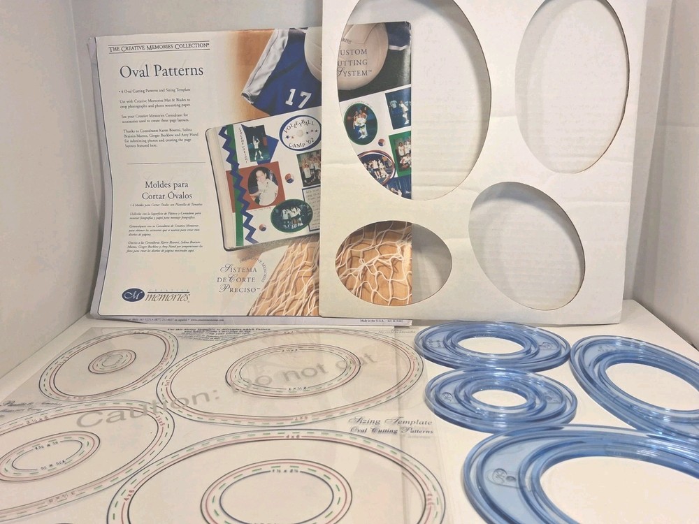 Creative Memories Custom Cutting System 4 Oval Pattern Template Scrapbooking Set