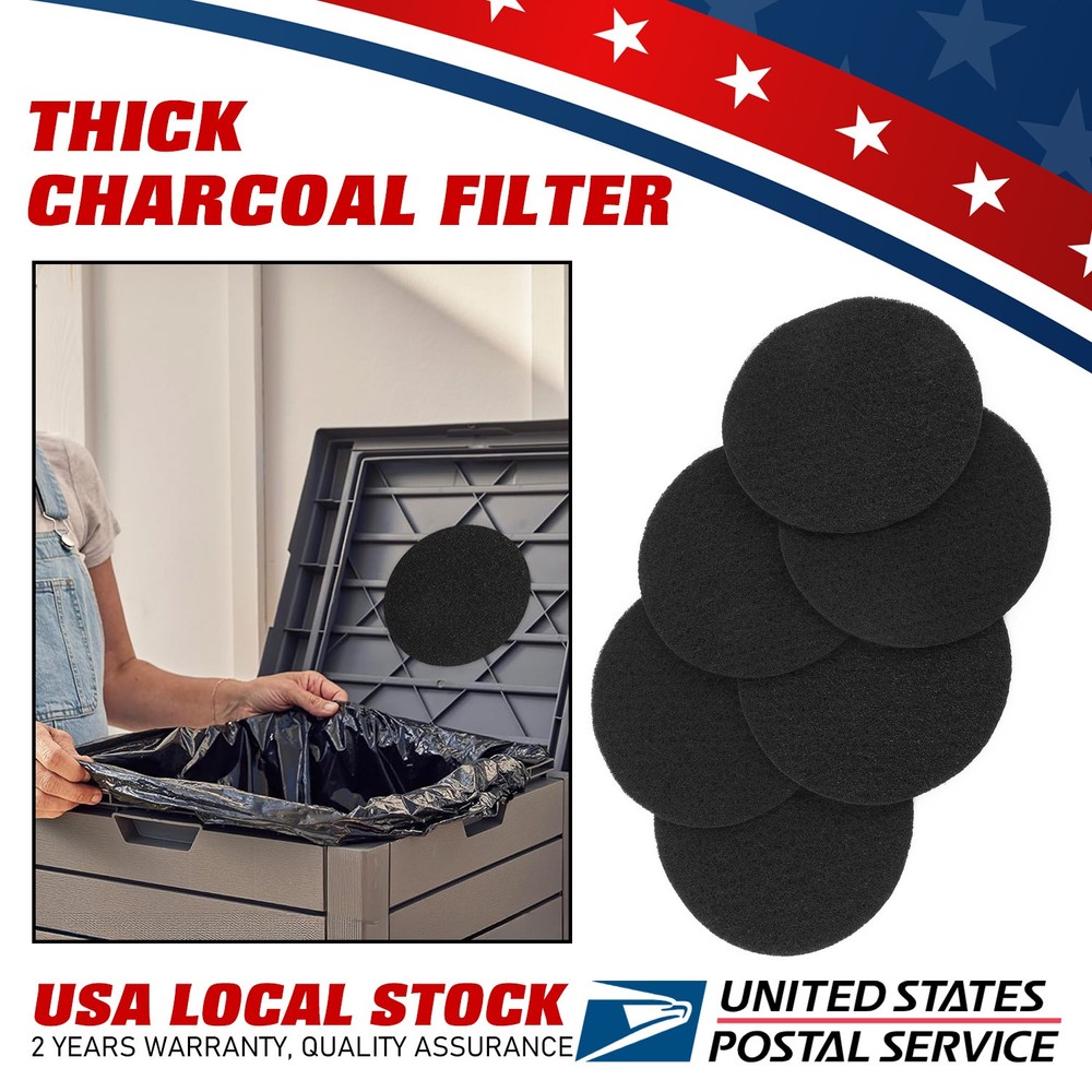 6 Pcs Kitchen Compost Bin Charcoal Filter Ceramic Pail Activated Carbon Filter