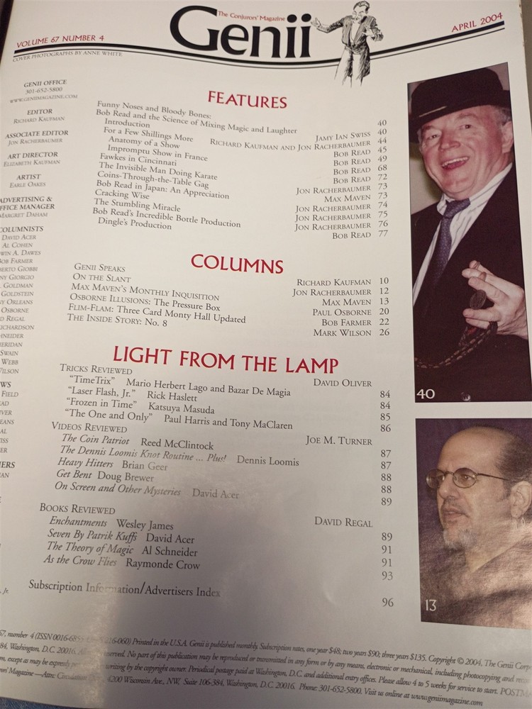 Bob Read Genii Magazine Issue #9