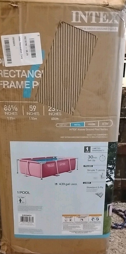 Index Rectangular Frame Pool Pink